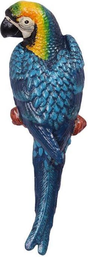 Statue en fonte - Perroquet bleu - Sculpture Animaux - 35,5 cm de haut