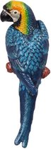 Gietijzeren beeld - Blauwe papegaai - Dieren sculptuur - 35,5 cm hoog