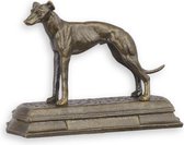 Gietijzeren beeld - Greyhound hond - Dieren sculptuur - 16,6 cm hoog