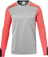 Uhlsport Tower Keepershirt Lange Mouwen Kind Grijs-Fluor Rood-Zwart Maat 164