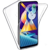 Samsung M11 Hoesje 360 en Screenprotector in 1 - Samsung Galaxy M11 Case 360 graden Transparant