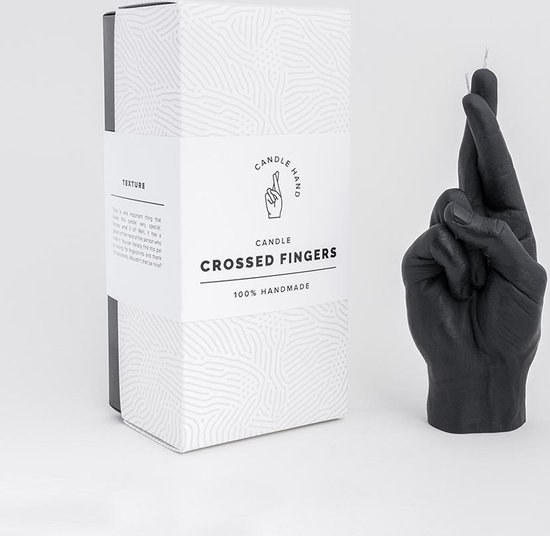 CandleHand - Crossed Finger - Zwart - Kaars - Figuurkaars
