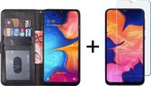 Samsung A10S hoesje bookcase zwart - Samsung galaxy A10S hoesje bookcase zwart wallet case portemonnee book case hoes cover - 1x Samsung A10S Screenprotector