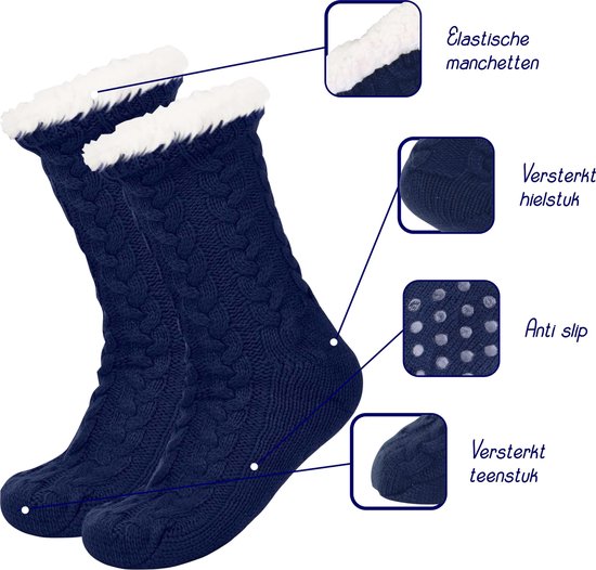 Cosiesnest Kerst Slipper Sokken Winter voor Vrouwen Mannen - Fleece