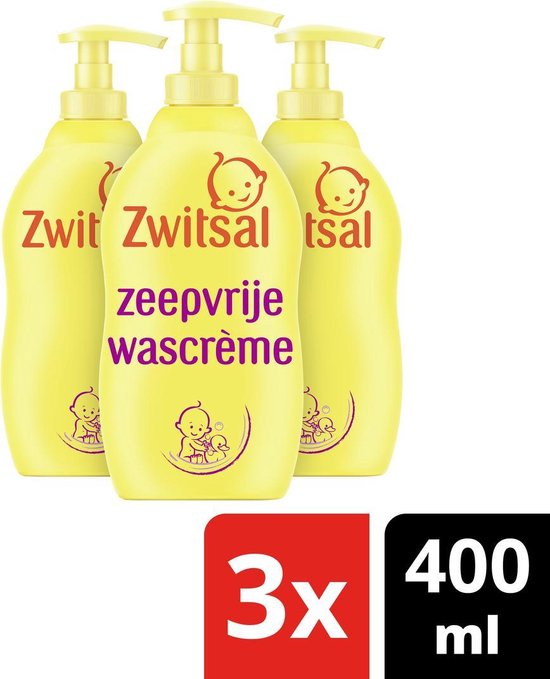 Zwitsal Baby Zeepvrije Wascrème - 3 x 400 ml - Voordeelverpakking van Zwitsal — afbeelding 2