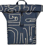 Lefrik Roll Mini Rolltop Rugzak - Eco Friendly - Recycled Materiaal - Graphic Navy