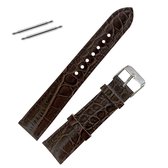 Fako® - Horlogebandje - Kunstleer - Snake - 20mm - Bruin