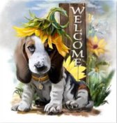 Diamond painting 40 x 40 cm - Welcome dog - Hond
