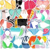 Bikini stickers - 56 stuks - Vrolijke Zomer, zwemkleding , strand fashion thema mix