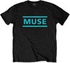 Muse - Light Blue Logo Heren T-shirt - M - Zwart