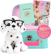 Studio Pets - Speelgoed knuffelset Hond - Dalmatiër Puppy Spot 16cm met koffer, paspoort en stickerboek