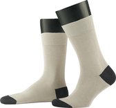 Mensocks - Business - 100% gemerceriseerde katoen - maat 45-46 - lichtgrijs - contrast teen en hak