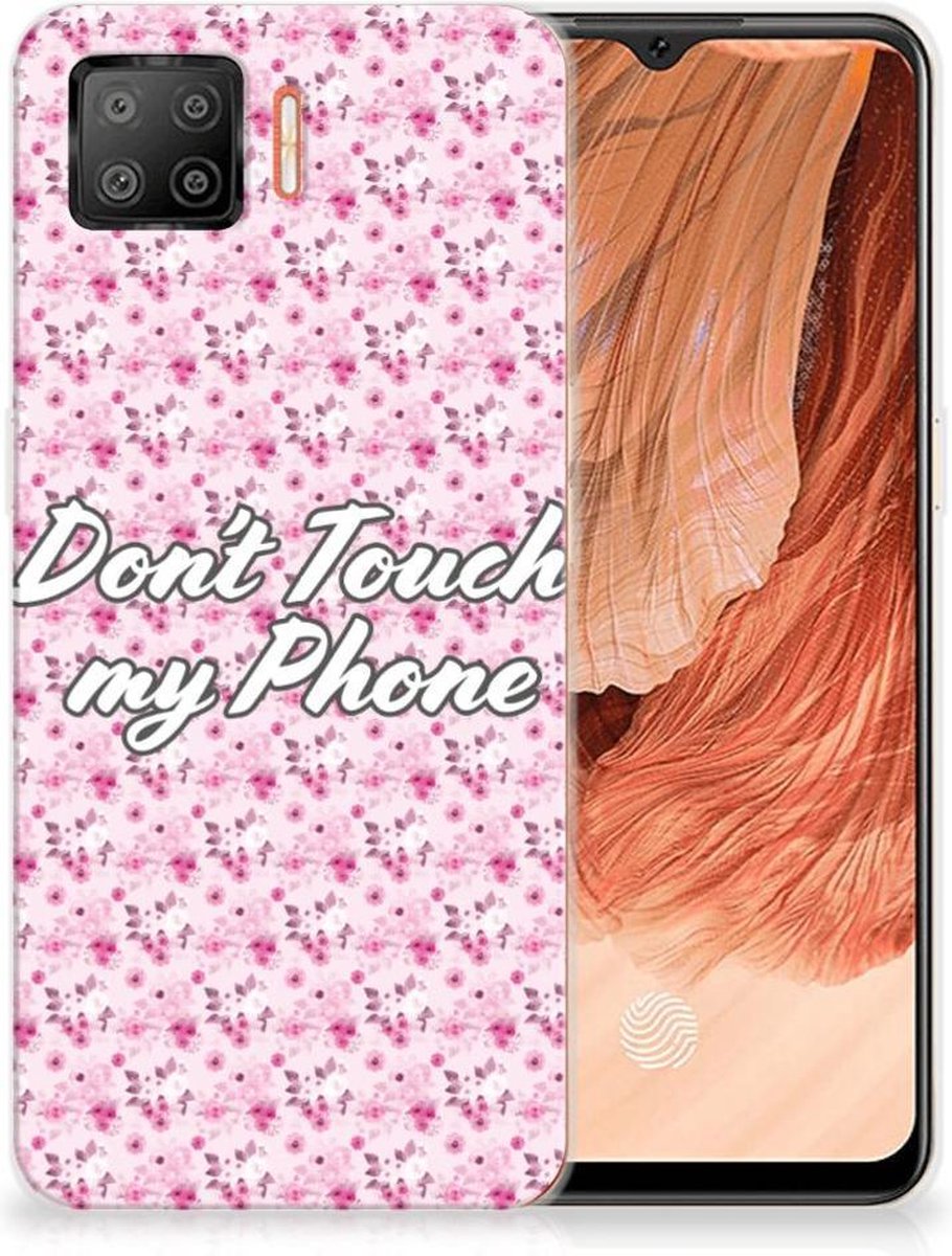 OPPO A73 4G Silicone-hoesje Flowers Pink DTMP