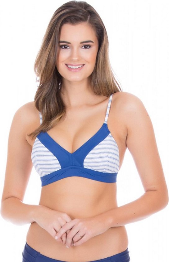 Cabana Life Bikinitop Dames Wit/Blauw Maat 44 (XL)