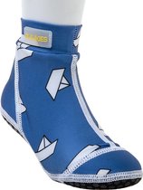 Duukies - Kinderen UV-strandsokken - Blue Boat - Blauw - maat 28-29EU