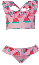 Snapper Rock UV werende Sport Bikini Kinderen Watermeloen - Roze - Maat 86-92