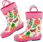Stephen Joseph - Regenlaarzen voor meisjes - Vlinder - Gebroken wit/roze - maat 27EU