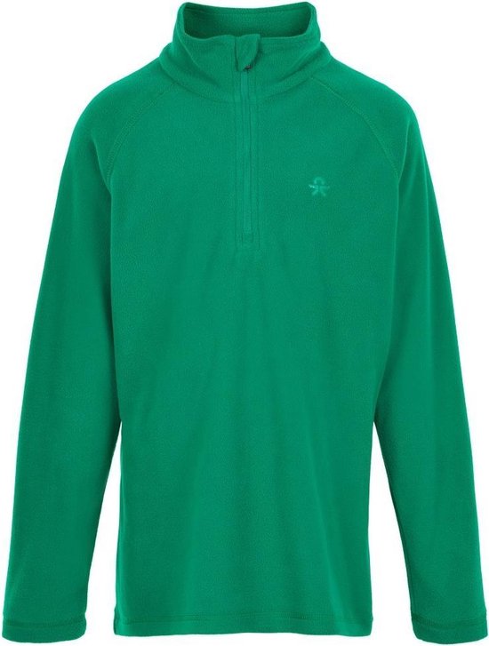 Color Kids - Fleece pullover met halve rits voor kinderen - Effen - Groen - maat 92cm
