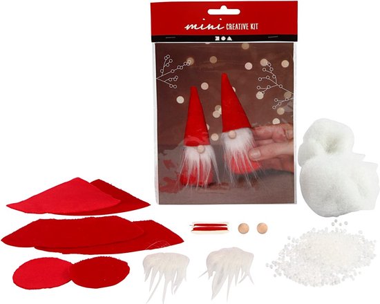 Mini kit Creative. Elfe de Noël. Hauteur: 12 cm. 2 pièces / 1 ensemble