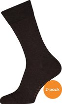 FALKE Happy herensokken (2-pack) - donkerbruin (dark brown) - Maat: 39-42