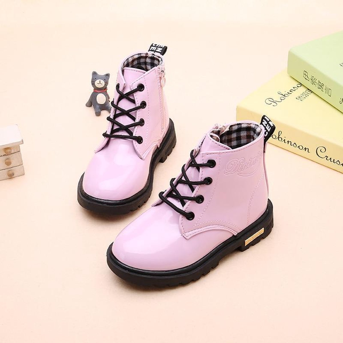 Fashion Meisjes Laarzen Rose Meisjeslaarzen Rose Laarzen Kinderlaarzen  Meisjes Meisjes Veterboots Dames Laarzen Meisjes Veterboots Laarzen  Kinderschoenen meiden maat 24 - Schoenen.nl