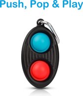 FIDG IT Fidget Toys Simple Dimple - Blauw - Rood - Pop It Fidget Toy - Sleutelhanger