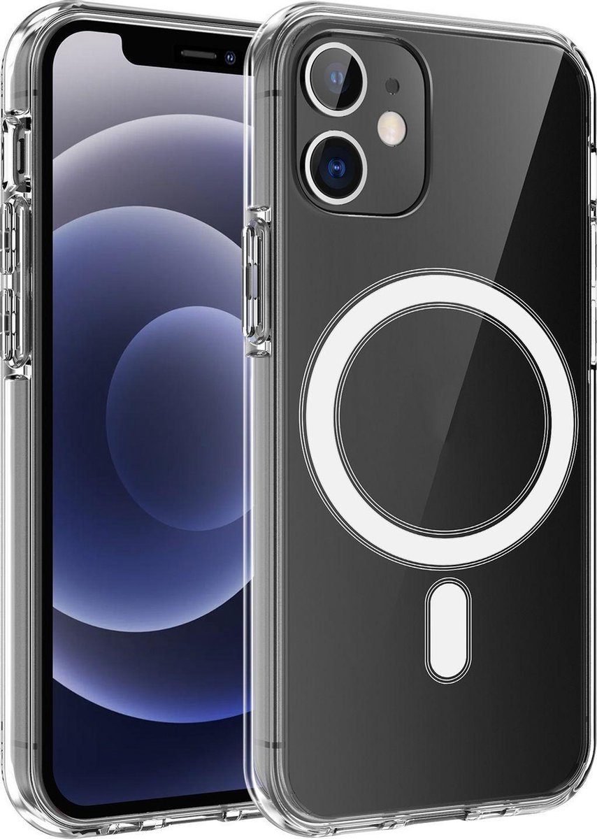 Mobigear Doorzichtig Hoesje geschikt voor Apple iPhone 12 Pro MagSafe Telefoonhoesje Hardcase | Mobigear Crystal Backcover | Geschikt voor MagSafe | Geschikt voor Draadloos Opladen met Magnetische Ring | Geschikt voor MagSafe Case - Transparant
