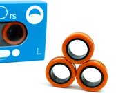 FinGears Original - Magnetische ringen - Supersterke magneet fidget - Oranje/zwart - L