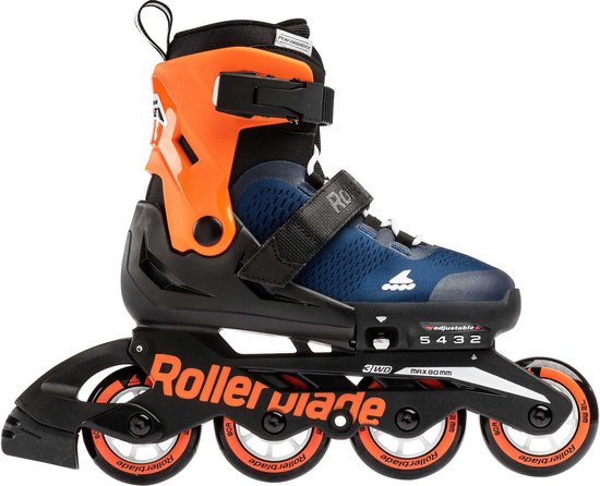 Rollerblade Inlineskates - Maat 33-36 - Unisex - zwart/oranje/donker blauw