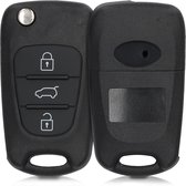 Housse de clé de voiture kwmobile pour clé de voiture pliante Hyundai à 3 boutons - étui à clé de remplacement - sans transpondeur - noir