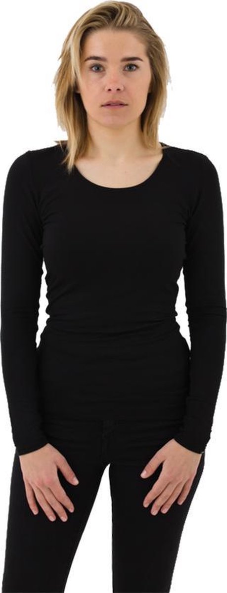 The Original Longsleeve Shirt - Black - Small - bamboe kleding dames - t-shirt lange mouw