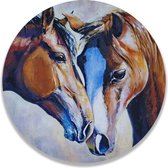 Wandcirkel Twee Paarden Portret