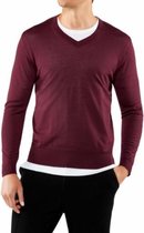 FALKE Trui V-Hals Merinowol Heren 60126 8270 black curr - Rood 8270 black curr Heren - XXXL