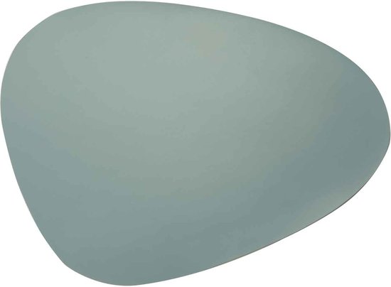 Set de table gris-bleu en forme de galet.