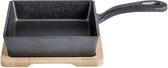 Cosy & trendy Gratinschaal - Met Steel - 13x13xh3 - Graniet - Gietijzer - Coated - Bamboo Tray - (set van 4) en Yourkitchen E-kookboek Heerlijke Smulrecepten
