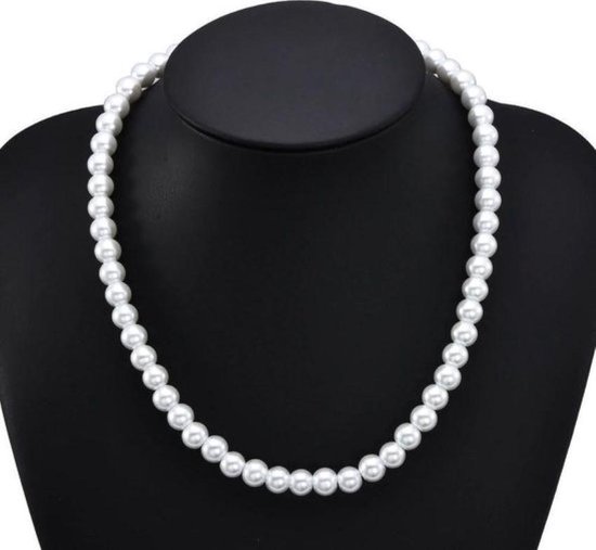 Collier Perles de verre blanc
