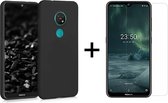 Nokia 6.2 hoesje zwart siliconen case hoes cover hoesjes - 1x Nokia 6.2 screenprotector