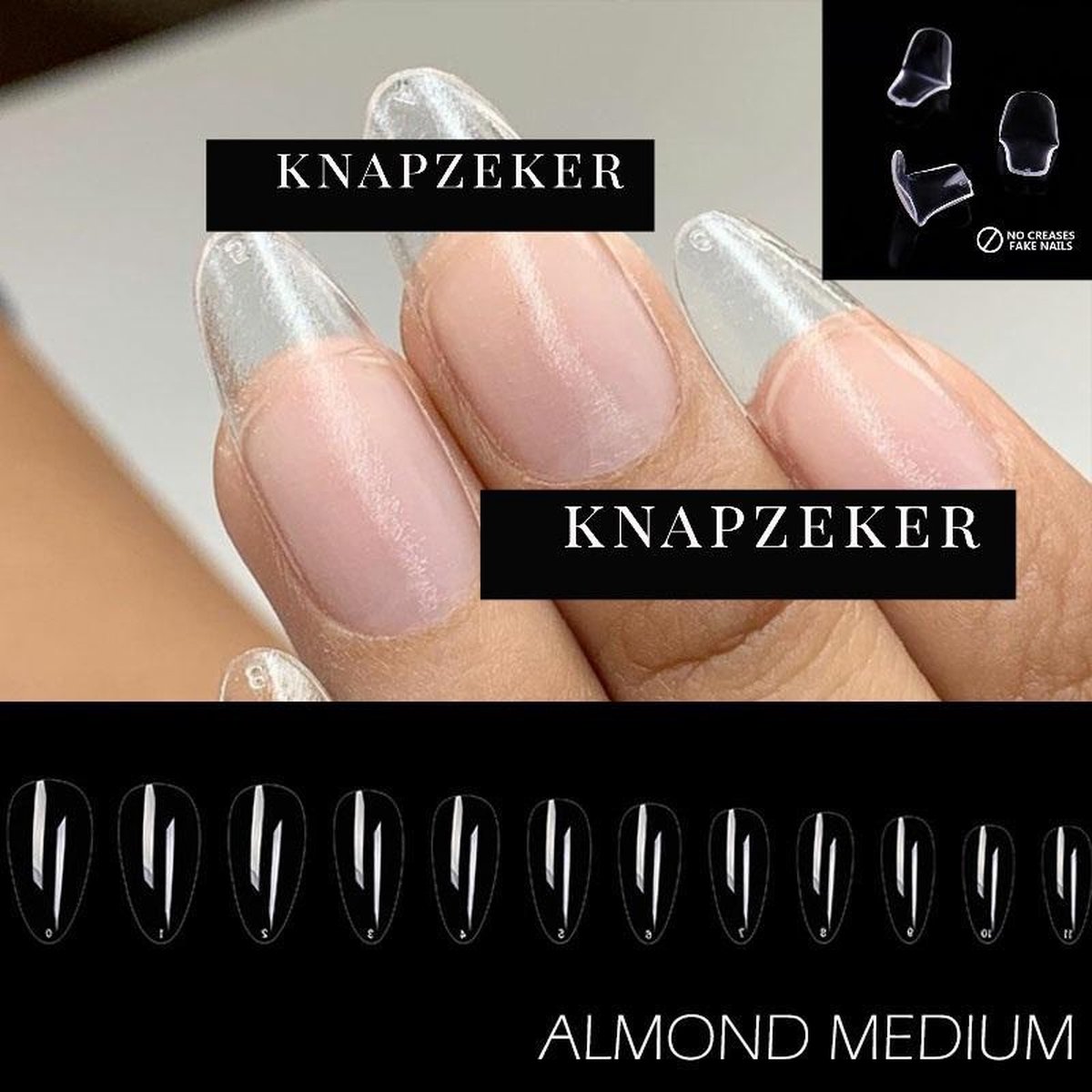 Gel Soft Flex Nepnagels plaknagels met lijm almond shape nagels press on nails 100% soak-off - Fake nails- Nageltips Full Cover 240 Stuks Transparant / Clear Tips van hoge kwaliteit + nagelvijl + lijm