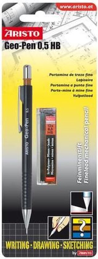 vulpotlood Aristo Geo Pen zwart 0,50 mm op blister AR-85006B | bol.com
