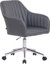 Bureaustoel - Fauteuil - Design - In hoogte verstelbaar - Kunstleer - Grijs - 58x62x95 cm