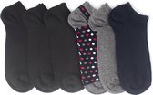 Zwart/multi enkelsokken - Heren sokken - 6 paar - Enkelsokken - Heren Maat 40-45