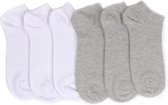 Grijs/wit enkelsokken - Heren sokken - 6 paar - Enkelsokken - Heren Maat 40-45