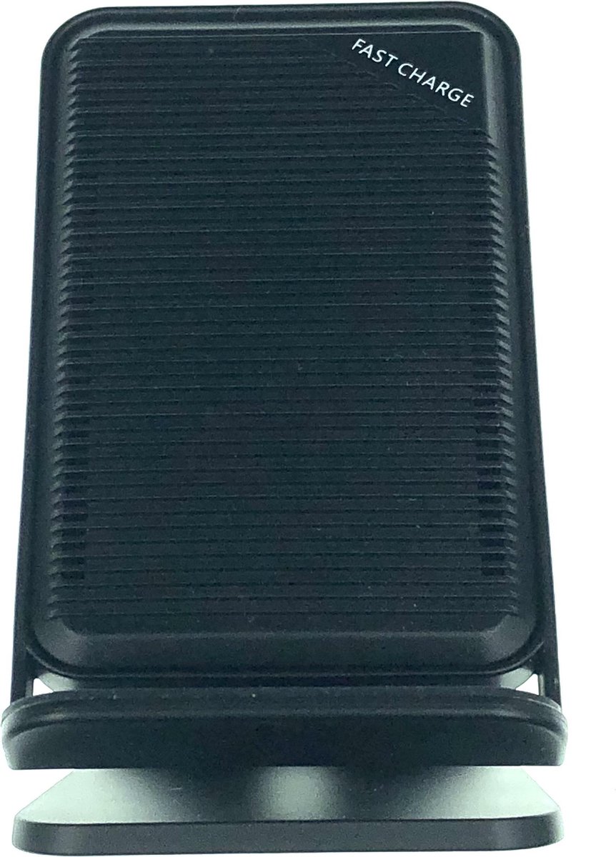 DrPhone 2COILS - Draadloos Opladen – 10W - Snellader Smartphone QI – Led Licht - Micro USB – Zwart
