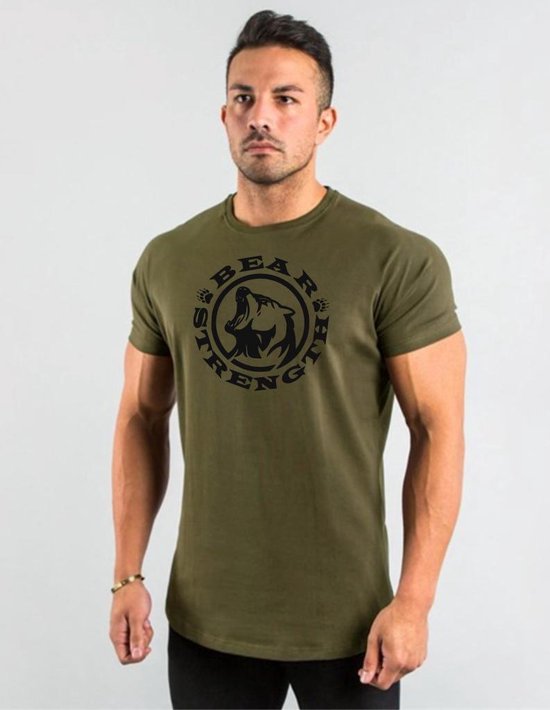 chemise de sport - fitness - musculation - t-shirt - ours - XL - homme | bol