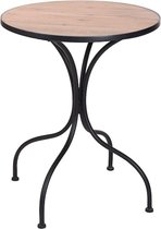Bistrotafel met houten blad | Zwart onderstel | 60 x 60 x 70 cm | bol.com
