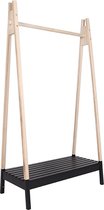 Torino Kledingrek - Kledingrek met houten en  zwarte kleur
