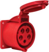 Mete - CEE female - inbouw - 5 polig 6H 32A IP44 kracht - rood -  stekker 380-415VAC