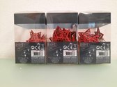Decoratieve verlichting rode sterren, 10 LEDs. 3 Stuks