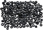 Rocailles, d 3 mm, afm 8/0 , gatgrootte 0,6-1,0 mm, metallic zwart, 25 gr/ 1 doos