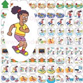 Kinderplanborden Jasmijn  - magneet - pictogrammen - schoolweek - meisje